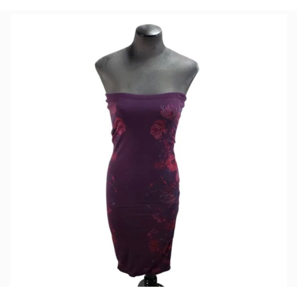 Free People Strapless bodycon purple mini dress size M